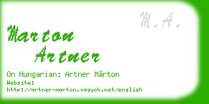 marton artner business card